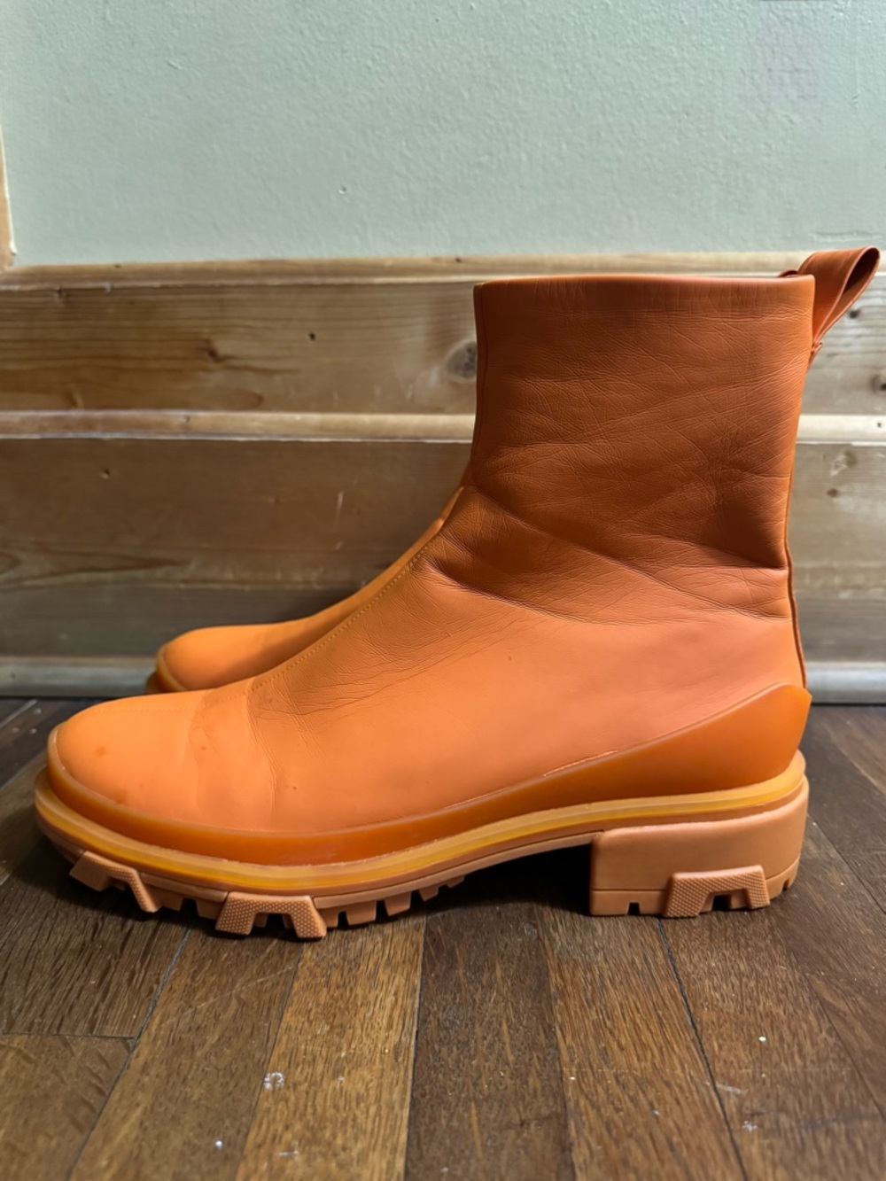 Rag and bone leather orange boots size (40) 9